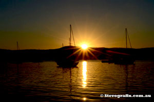 Yachts at sunset Saratoga